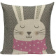 Bunny Rabbit with Scarf  Decorative Throw Pillow